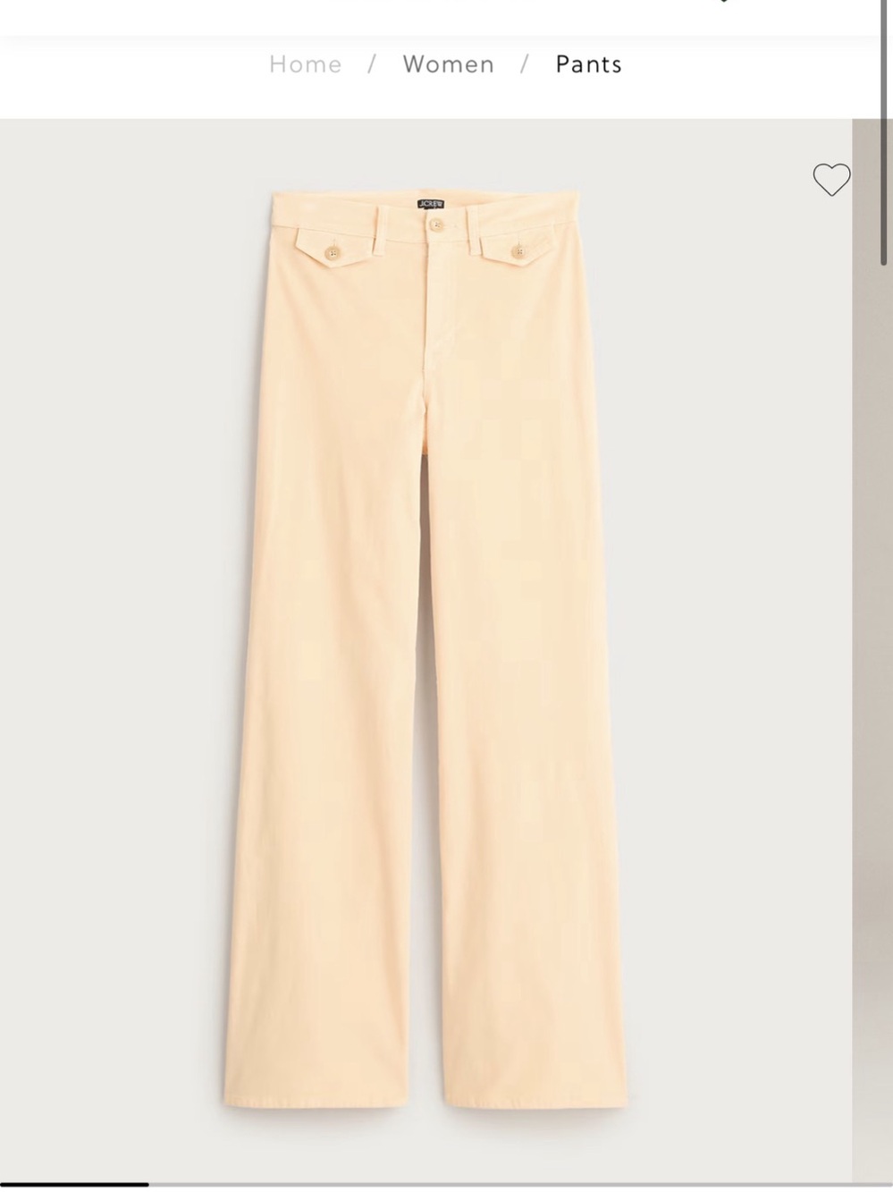 J.Crew Wide-Leg Trouser in Washed Velvet Orange Waist 28